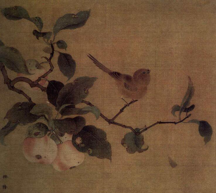 4、《果熟来禽图》 南宋·林椿 工笔花鸟画 现藏于北京故宫博物院.png